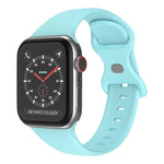 Butterfly Buckle Silicone Watchband, Size: S For Apple Watch Series, 7 45mm / 6&SE&5&4 44mm / 3&2&1 42mm