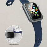 Mutural Liquid Silicone Watchband, For Apple Watch Series 7 41mm / 6 & SE & 5 & 4 40mm / 3 & 2 & 1 38mm, For Apple Watch Ultra 49mm / Series 8&7 45mm / SE 2&6&SE&5&4 44mm / 3&2&1 42mm