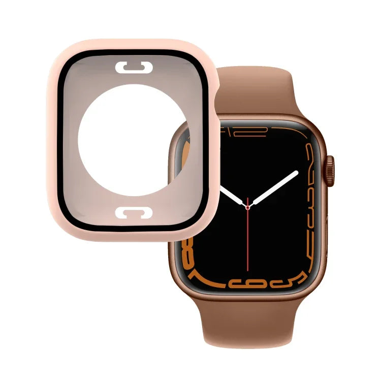 PC + Tempered Glass Film Waterproof Watch Case with Lower Cover For Apple Watch Series 9 / 8 / 7 45mm, 9 / 8 / 7 41mm, 9 / 8 / 7 45mm