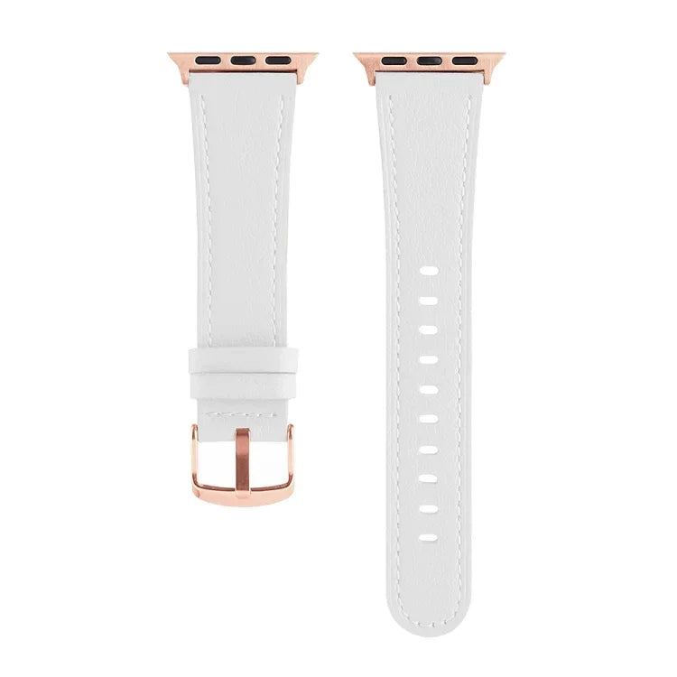 Small Waist Genuine Leather Watchband For Apple Watch Series, 7 41mm / 6&SE&5&4 40mm / 3&2&1 38mm, 7 45mm / 6&SE&5&4 44mm / 3&2&1 42mm