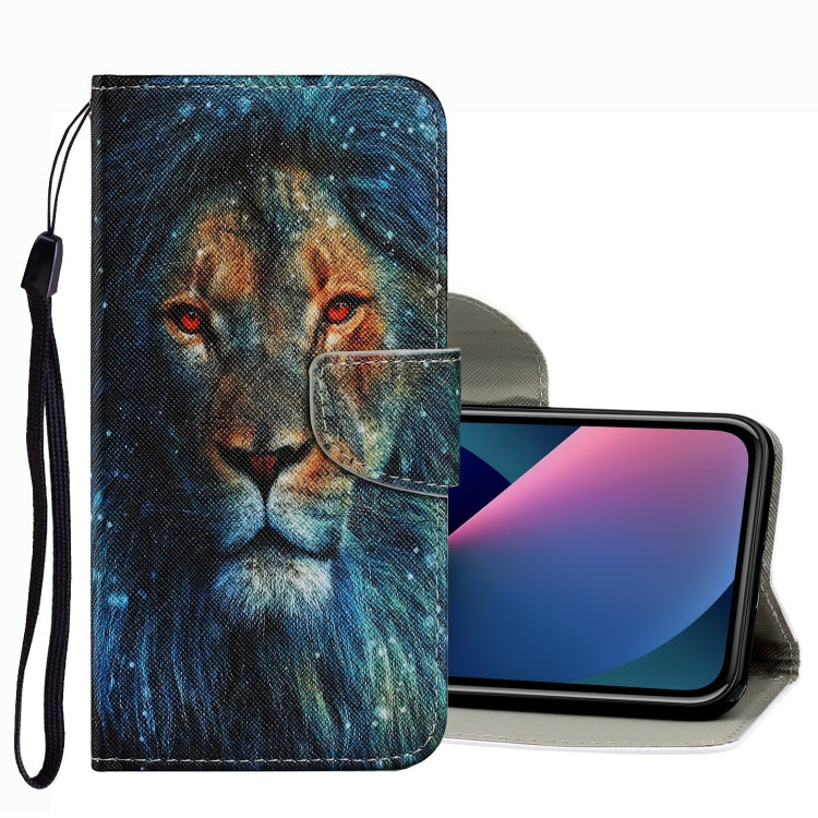 Coloured Drawing Pattern Leather Phone Case, For iPhone 13 mini, For iPhone 13, For iPhone 13 Pro