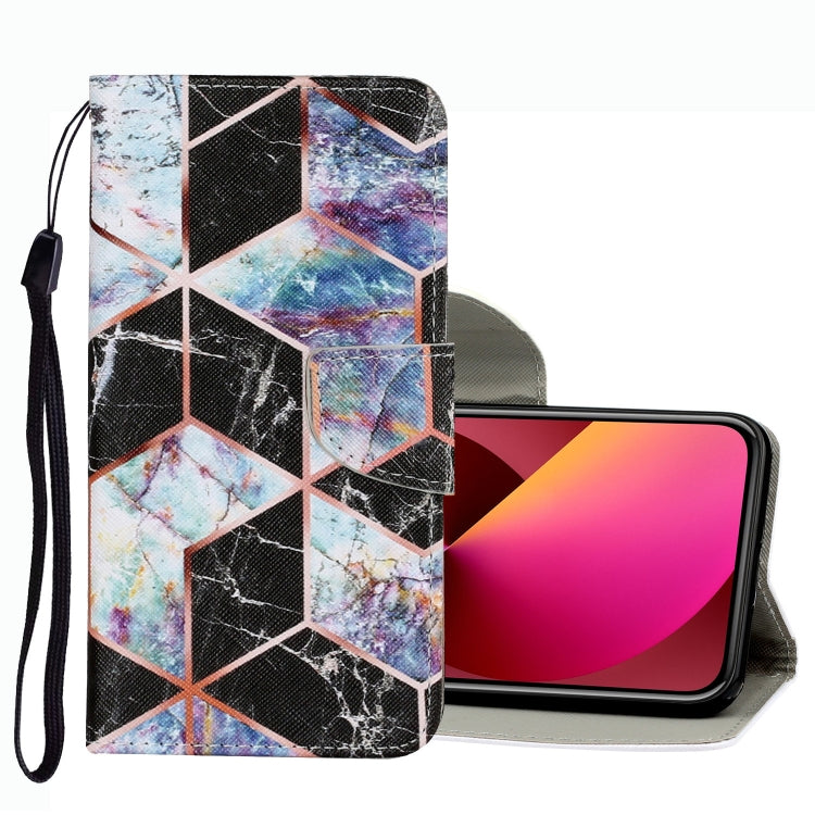 Coloured Drawing Pattern Leather Phone Case, For iPhone 13 mini, For iPhone 13, For iPhone 13 Pro