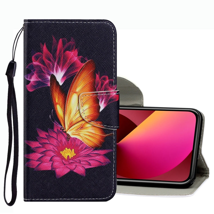 Coloured Drawing Pattern Leather Phone Case, For iPhone 13 mini, For iPhone 13, For iPhone 13 Pro