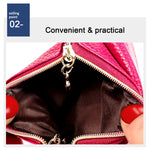 Litchi Texture Cowhide Hand Held Small Wallet for Ladies