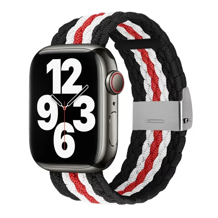 Nylon Braid Watch Band For Apple Watch Series, 7 41mm / 6&SE&5&4 40mm / 3&2&1 38mm