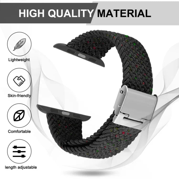 Nylon Braid Watch Band For Apple Watch Series, 7 41mm / 6&SE&5&4 40mm / 3&2&1 38mm