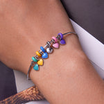 S925 Sterling Silver Heart Pendant DIY Bracelet Necklace Accessories, Heart Pendant (Yellow), Heart Pendant (Blue), Heart Pendant (Pink), Heart Pendant (Purple)