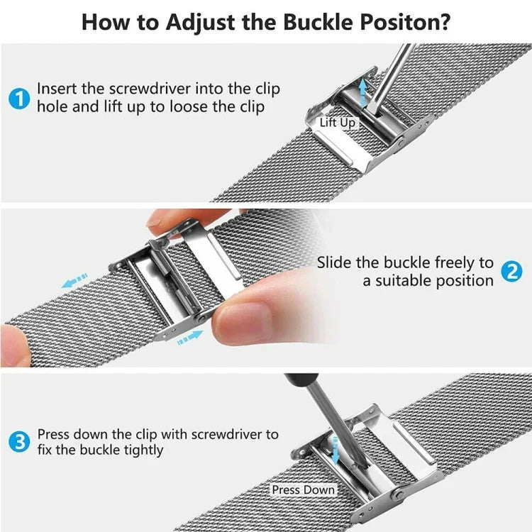 Stainless Steel Milan Buckle Watch Band, For Samsung Galaxy Watch4 40mm / 44mm