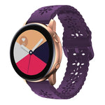 Plum Blossom Hollowed Silicone Watch Band, For Samsung Galaxy Watch4 40/44mm, For Samsung Galaxy Watch4 Classic 42/46mm