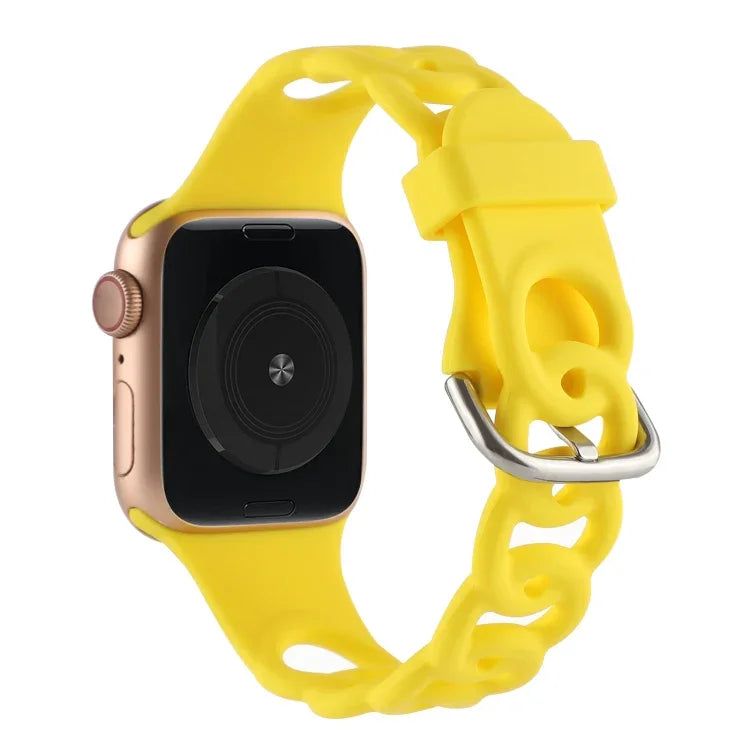 Hollow Silicone Watch Band For Apple Watch Series, 7 41mm / 6&SE&5&4 40mm / 3&2&1 38mm, 7 45mm / 6&SE&5&4 44mm / 3&2&1 42mm