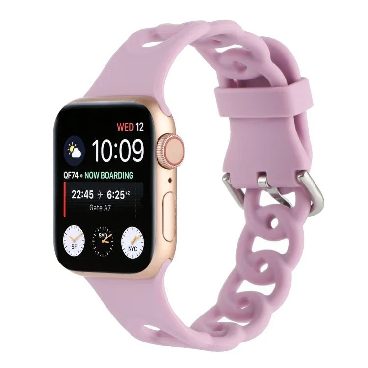Hollow Silicone Watch Band For Apple Watch Series, 7 41mm / 6&SE&5&4 40mm / 3&2&1 38mm, 7 45mm / 6&SE&5&4 44mm / 3&2&1 42mm