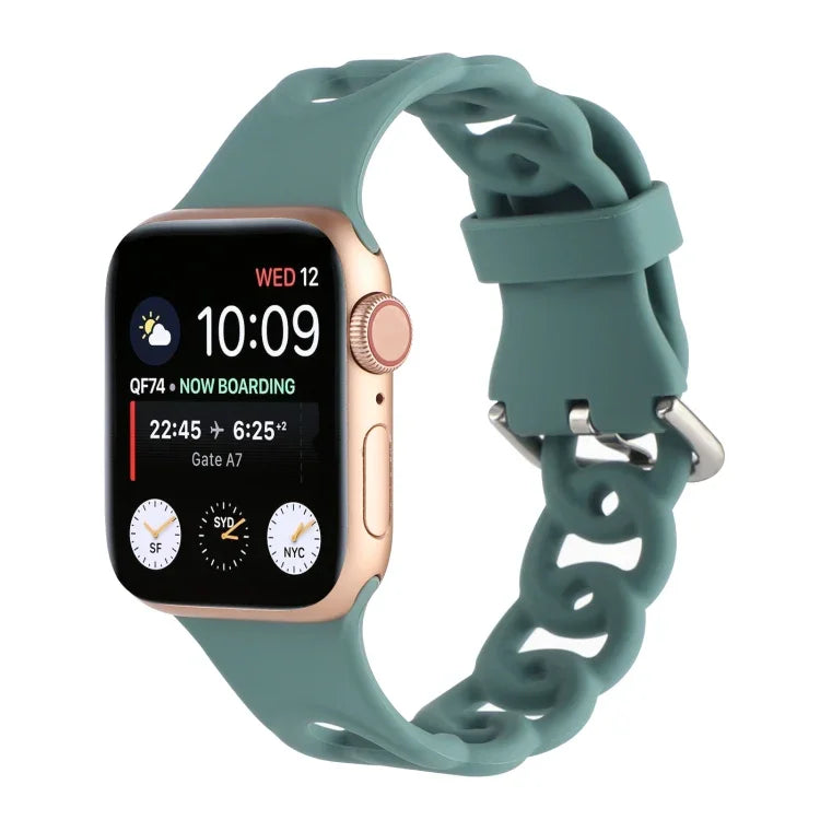 Hollow Silicone Watch Band For Apple Watch Series, 7 41mm / 6&SE&5&4 40mm / 3&2&1 38mm, 7 45mm / 6&SE&5&4 44mm / 3&2&1 42mm