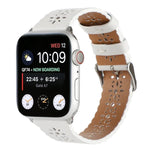 Hollow Genuine Leather Watch Band For Apple Watch Series, 7 41mm / 6&SE&5&4 40mm / 3&2&1 38mm, 7 45mm / 6&SE&5&4 44mm / 3&2&1 42mm