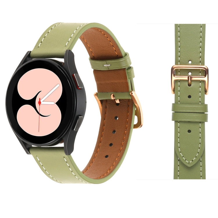 Plain Weave Leather Watch Band, For Samsung Galaxy Watch4 40mm / 44mm