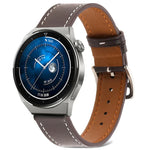 Plain Weave Genuine Leather Watch Band, For Samsung Galaxy Watch4 20mm, For Huawei Watch GT 3 Pro 22mm