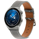 Plain Weave Genuine Leather Watch Band, For Samsung Galaxy Watch4 20mm, For Huawei Watch GT 3 Pro 22mm