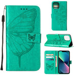 Embossed Butterfly Leather Phone Case, For iPhone 14, For iPhone 14 Plus, For iPhone 14 Pro, For iPhone 14 Pro Max