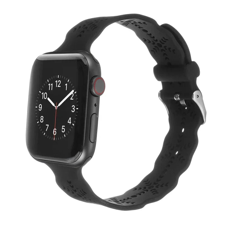 Snowflake Silicone Watch Band For Apple Watch Series, 7 41mm / 6&SE&5&4 40mm / 3&2&1 38mm, 7 45mm / 6&SE&5&4 44mm / 3&2&1 42mm