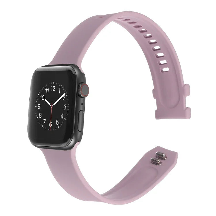 Square Buckle Silicone Watch Band For Apple Watch Series, 7 41mm / 6&SE&5&4 40mm / 3&2&1 38mm, 7 45mm / 6&SE&5&4 44mm / 3&2&1 42mm
