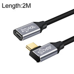 10Gbps USB-C / Type-C Female to Male Elbow Charging Data Transmission Extension Cable, 1.5m, 2m, 3m
