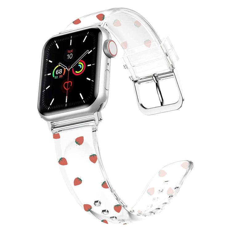 Square Buckle Transparent Watch Band For Apple Watch Series, 7 41mm / 6&SE&5&4 40mm / 3&2&1 38mm, 7 45mm / 6&SE&5&4 44mm / 3&2&1 42mm