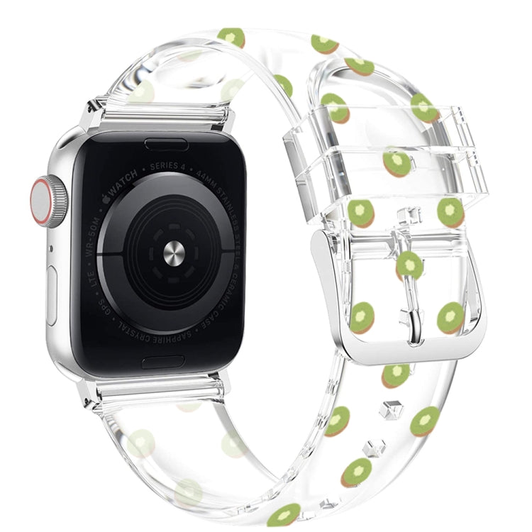 Square Buckle Transparent Watch Band For Apple Watch Series, 7 41mm / 6&SE&5&4 40mm / 3&2&1 38mm, 7 45mm / 6&SE&5&4 44mm / 3&2&1 42mm