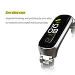MIJOBS Three-bead Metal Stainless Steel Watch Band, For Samsung Galaxy Fit 2