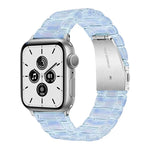 Three-Bead Translucent Watch Band For Apple Watch Series, 7 45mm / 6&SE&5&4 44mm / 3&2&1 42mm, 7 41mm / 6&SE&5&4 40mm / 3&2&1 38mm