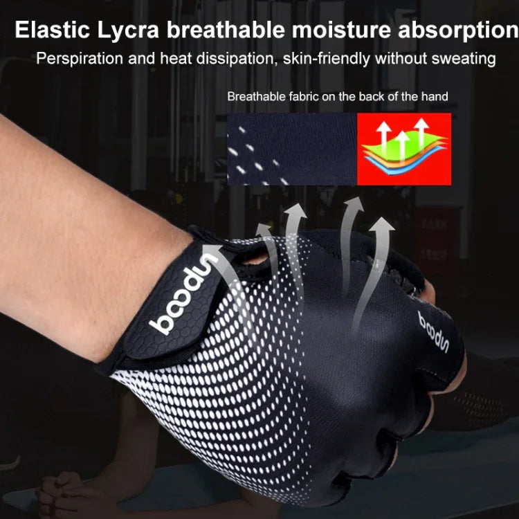 BOODUN 1096 Non-slip Wear-resistant Breathable Fitness Sports Silicone Gloves, S, M, XL