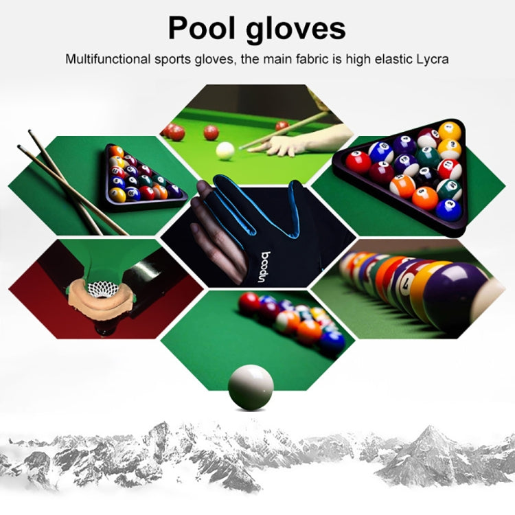 BOODUN M050912 Thin Breathable Men and Women Billiards Three Finger Single Gloves, M, L