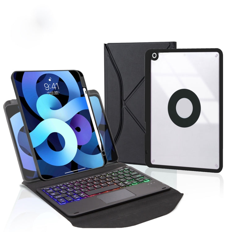 Z11B-AS Pen Slot Touchpad Backlight Bluetooth Keyboard Leather Tablet Case, For iPad Pro 11 2021/2020/2018, For iPad Air 11 2025 / 2024 / Air 5 / Air 4, For iPad 10.2 2021/2020/2019