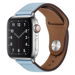PU Leather Silver Buckle Watch Band For Apple Watch Series, 7 45mm / 6&SE&5&4 44mm / 3&2&1 42mm, 7 41mm / 6&SE&5&4 40mm / 3&2&1 38mm
