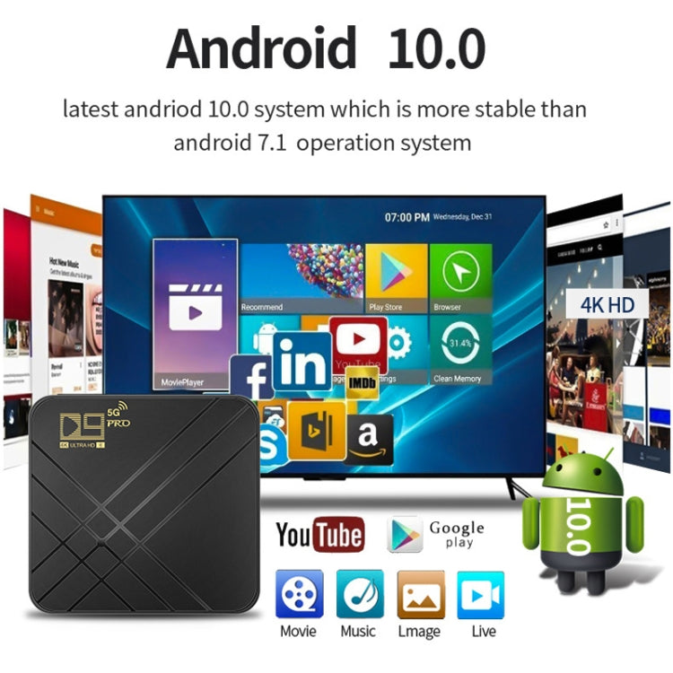 D9 PRO 2.4G/5G WIFI 4K HD Android TV Box, D9 PRO EU Plug, D9 PRO UK Plug, D9 PRO AU Plug, D9 PRO US Plug