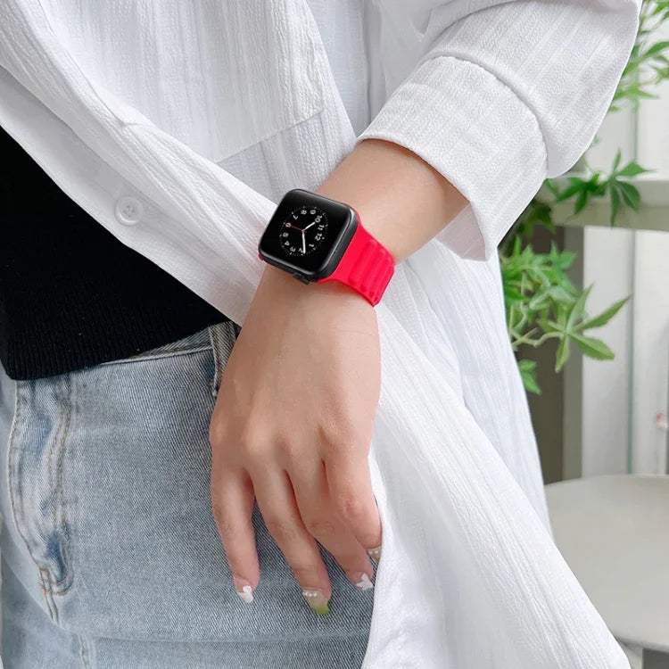 Single Color Silicone Watch Band For Apple Watch Series, 7 45mm / 6&SE&5&4 44mm / 3&2&1 42mm, 7 41mm / 6&SE&5&4 40mm / 3&2&1 38mm