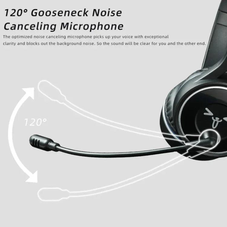SOYTO SY-T30C Long Microphone Bluetooth Wireless Noise Cancelling Ergonomic Gaming Headset, SY-T30C