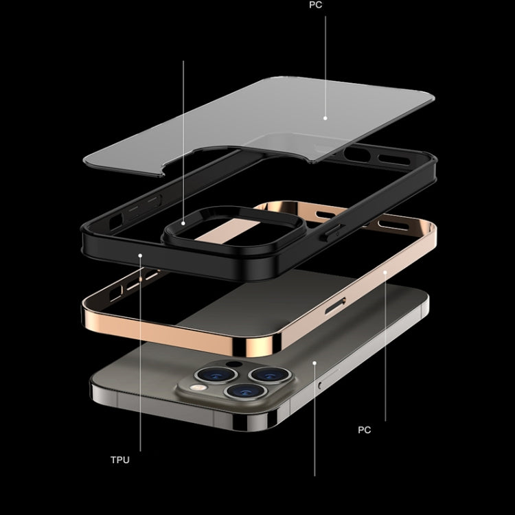 3 in 1 Electroplated Frame Phantom Phone Case, For iPhone 13 mini, For iPhone 13, For iPhone 13 Pro, For iPhone 13 Pro Max