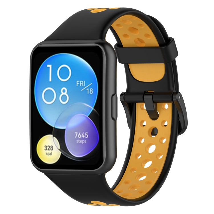 For Huawei Watch Fit 2 Two-Color Breathable Silicone Watch Band