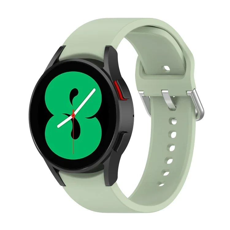 Official Silicone Silver Round Buckle Watch Band, For Samsung Galaxy Watch 5 44mm
