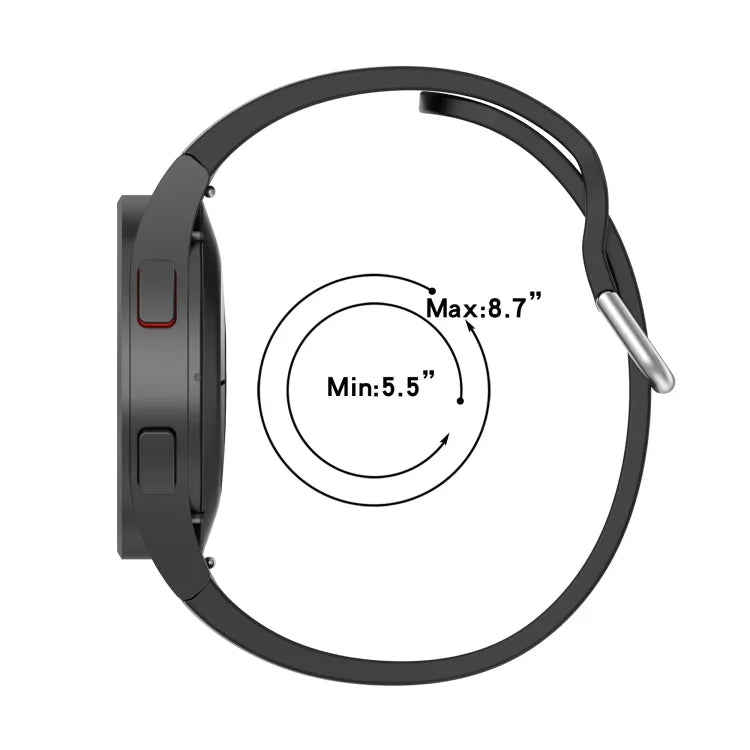 Official Silicone Silver Round Buckle Watch Band, For Samsung Galaxy Watch 5 44mm