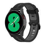 20mm Two-color Stripe Silicone Watch Band, For Samsung Galaxy Watch 5 40mm, For Samsung Galaxy Watch 5 44mm, For Samsung Galaxy Watch 5 Pro 45mm
