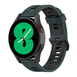 20mm Two-color Stripe Silicone Watch Band, For Samsung Galaxy Watch 5 40mm, For Samsung Galaxy Watch 5 44mm, For Samsung Galaxy Watch 5 Pro 45mm