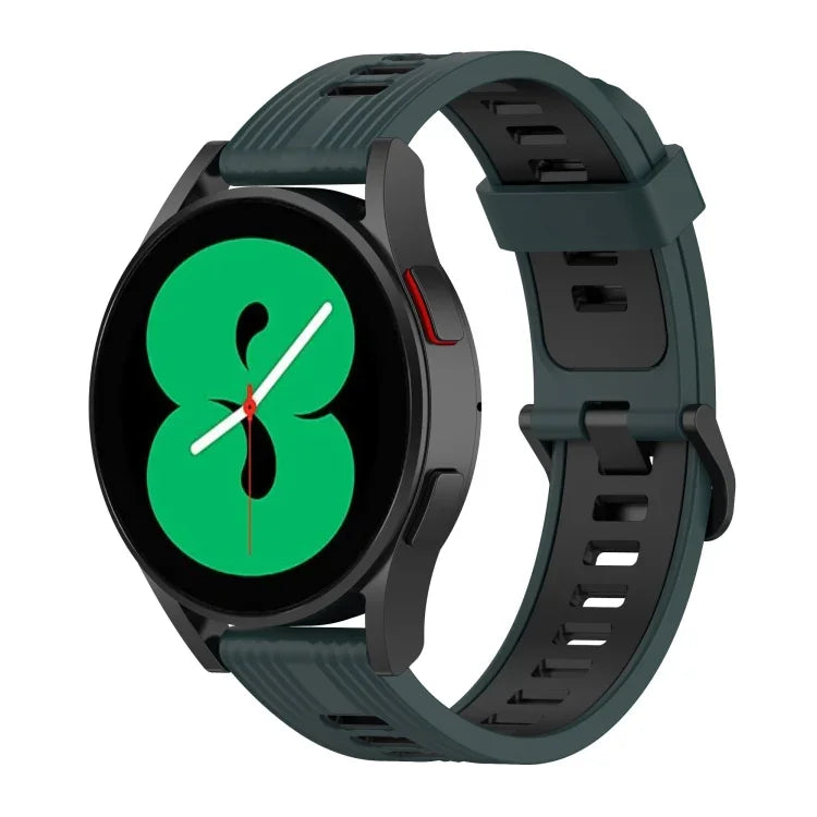 20mm Two-color Stripe Silicone Watch Band, For Samsung Galaxy Watch 5 40mm, For Samsung Galaxy Watch 5 44mm, For Samsung Galaxy Watch 5 Pro 45mm