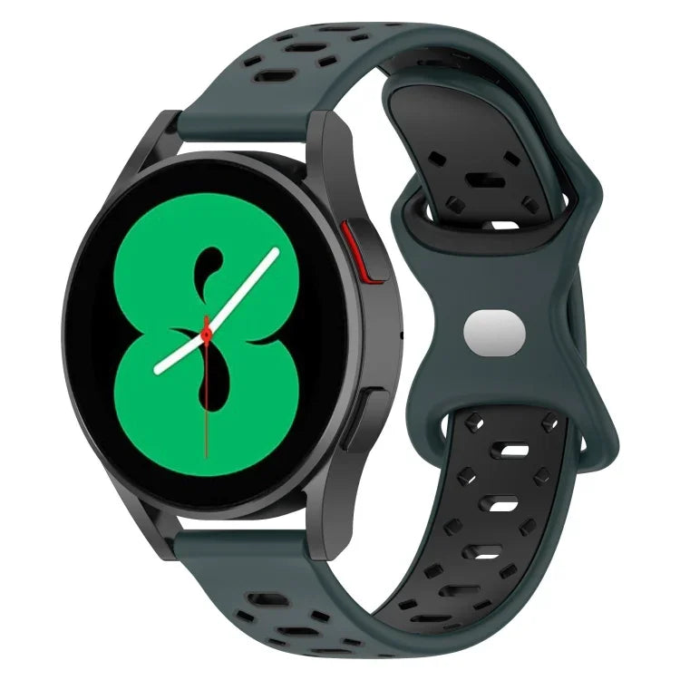20mm Two-color Diamond Silicone Watch Band, For Samsung Galaxy Watch 5 40mm, For Samsung Galaxy Watch 5 44mm, For Samsung Galaxy Watch 5 Pro 45mm