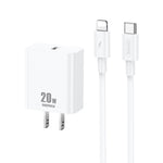 REMAX RP-U5 Extreme 2 Series 20W PD Charger + 1m USB-C / Type-C to 8 Pin Fast Charge Data Cable Set, CN Plug, EU Plug, US Plug