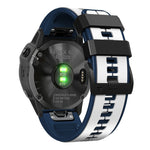 Vertical Stripes Two-color Silicone Watch Band, For Garmin Fenix 7, For Garmin Fenix 7X