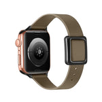 Magnetic Black Square Buckle Watch Band For Apple Watch Series, 7 45mm / 6&SE&5&4 44mm / 3&2&1 42mm, 7 41mm / 6&SE&5&4 40mm / 3&2&1 38mm