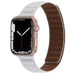 Magnetic Two-color Loop Slim Leather Watch Band For Apple Watch Series, 7 45mm / 6&SE&5&4 44mm / 3&2&1 42mm, 7 41mm / 6&SE&5&4 40mm / 3&2&1 38mm