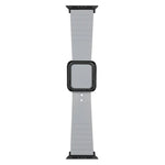 Black Square Buckle Silicone Watch Band For Apple Watch Series, 7 45mm / 6&SE&5&4 44mm / 3&2&1 42mm, 7 41mm / 6&SE&5&4 40mm / 3&2&1 38mm