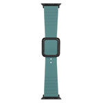 Black Square Buckle Silicone Watch Band For Apple Watch Series, 7 45mm / 6&SE&5&4 44mm / 3&2&1 42mm, 7 41mm / 6&SE&5&4 40mm / 3&2&1 38mm