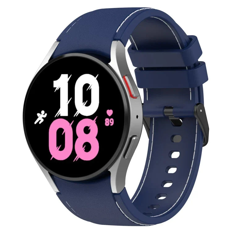 Leather Texture Silicone Watch Band, For Samsung Galaxy Watch5 / Watch5 Pro /  Watch4